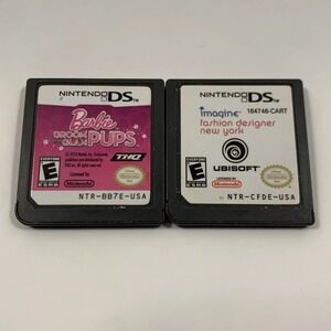 Lot Of 2 Games Nintendo DS 2DS 3DS Barbie Groom & Glam Pups, Fashion Design